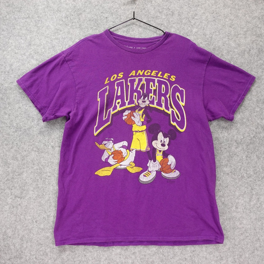 Los Angeles Lakers T Shirt LARGE Mickey Squad NBA Vintage Y2K DISNEY Junk Food